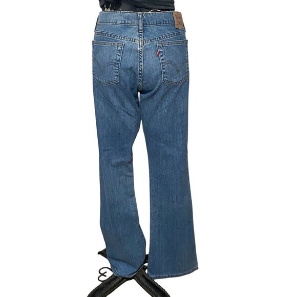 Levi’s 515 Boot Cut Flared Denim Jeans in Medium Blue Womens Size 10 L - Picture 5 of 8